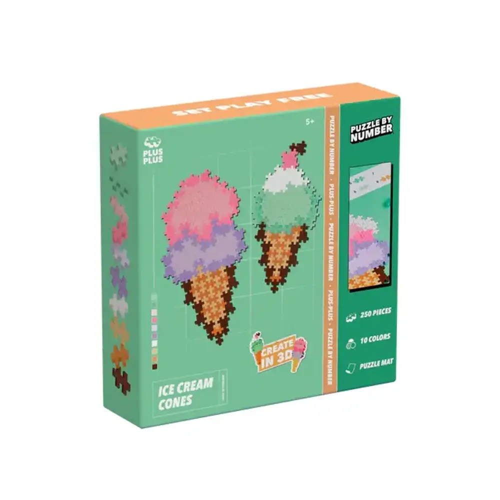 Plus Plus Ice Cream Cones Puzzle By Number